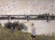 Claude Monet Byt the Bridge at Argenteuil painting